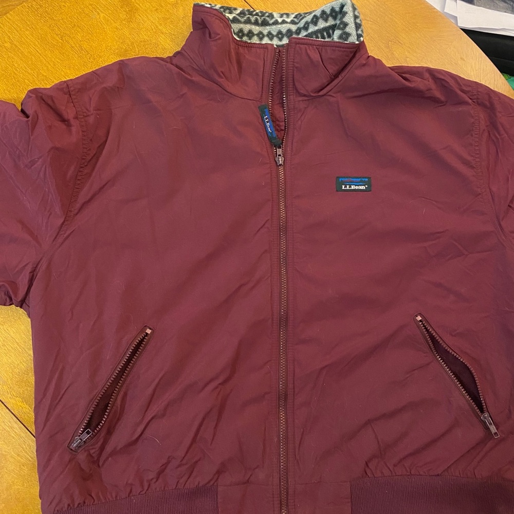 Vintage fleece lined LL Bean warm up jacket